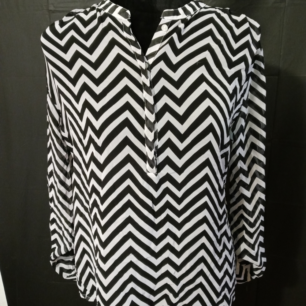 Black and white blouse